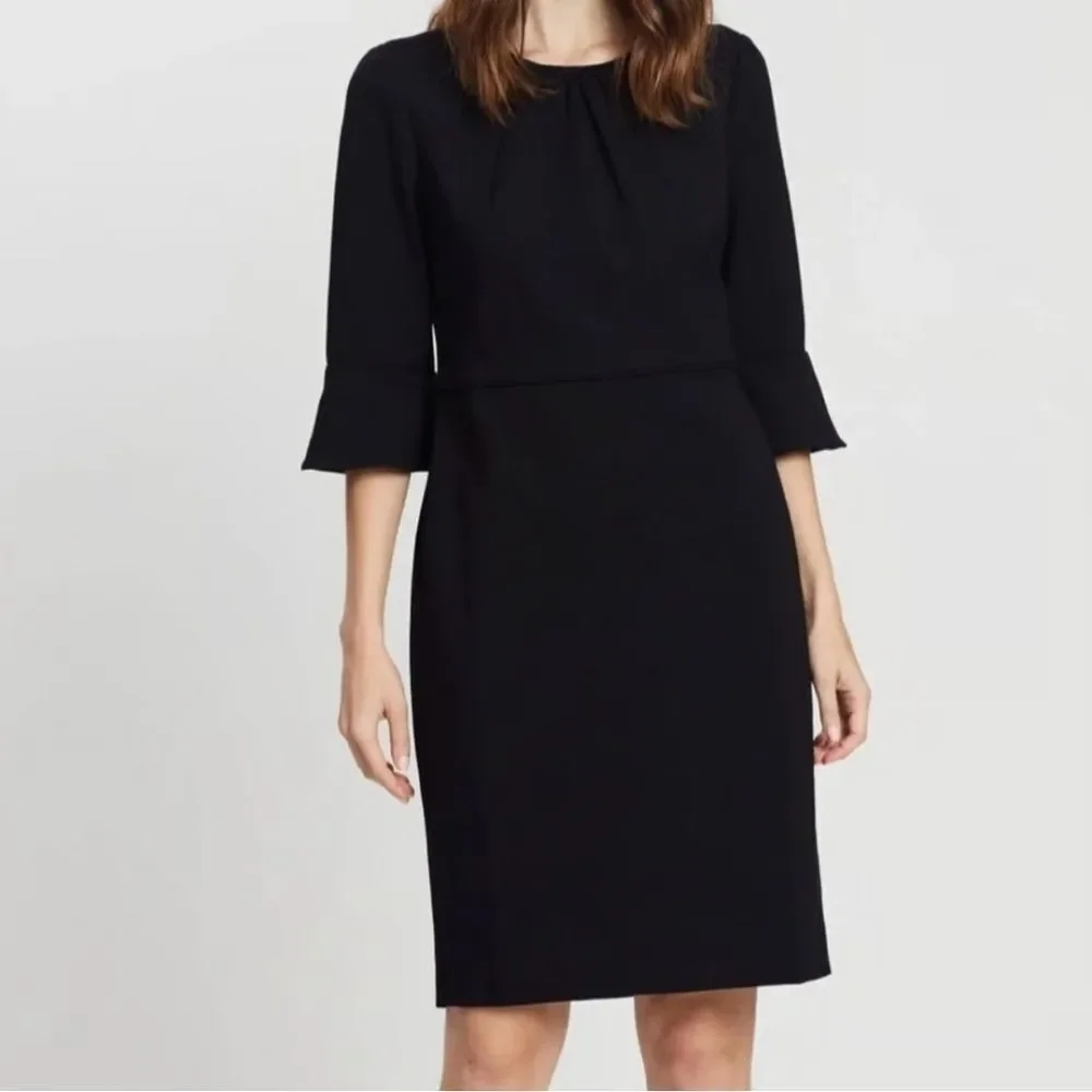 J. Crew Classic Black Long Sleeve Dress